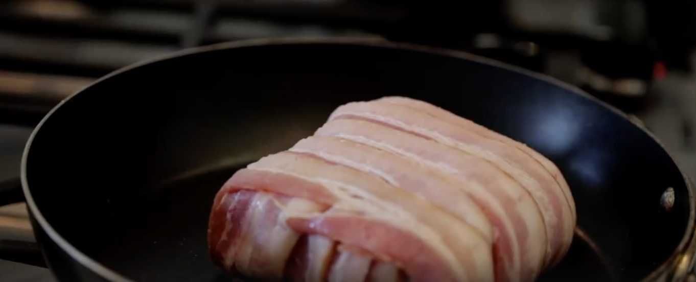Bacon Grilled Cheese Sandwich Place Wrapped Sandwich On Hot Pan