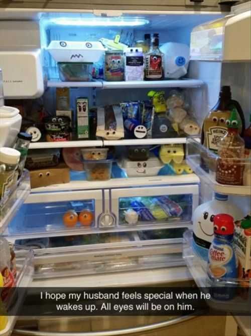 Googly Eyes On Everything In The Fridge