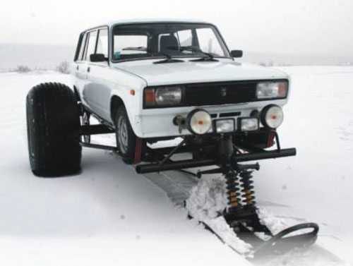 Car Snowmobile Thing Meet The Snowfootcar Conversion Pictures