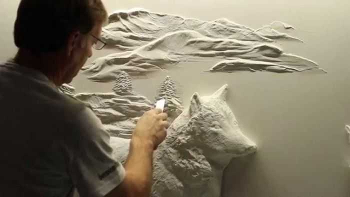 Pretty Amazing Drywall Art  Meet Bernie Mitchell Pictures 004