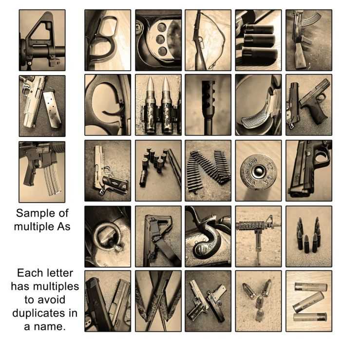 Epic Personalized Firearm Art Spell Your Name With Firearms 002