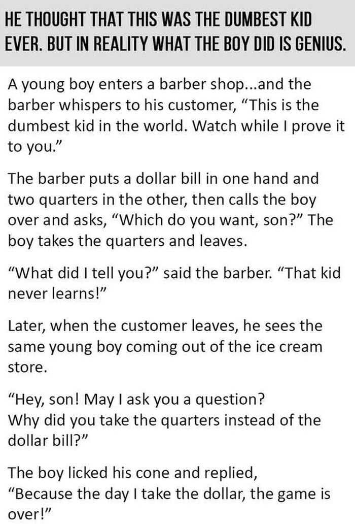 Short Story Hilarious One About A Child That Plays The Long Game