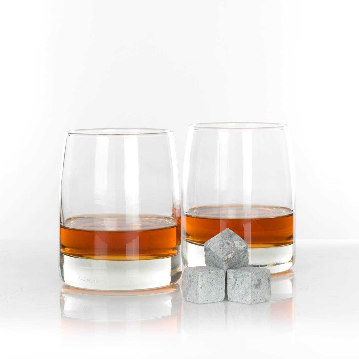 Two Whiskey Glasses After Being Decanted