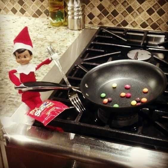 Elf On The Shelf Kitchen Cooking Skittles