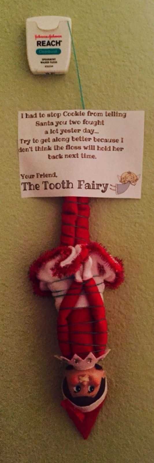 Elf On The Shelf Funny Elf Tied Up By Tooth Fairy
