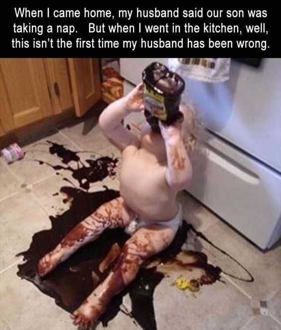 Funny Kid Mess Kitchen