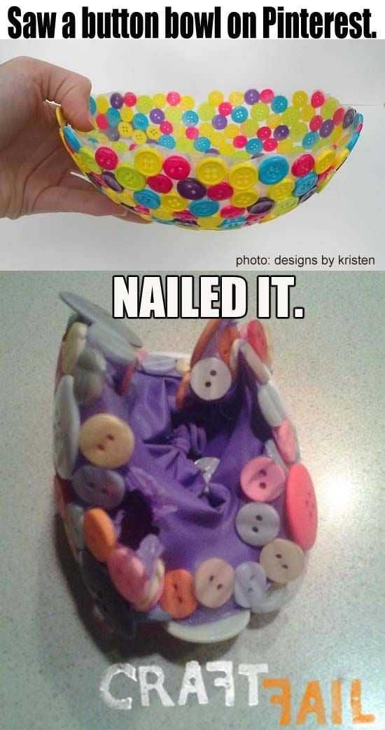 Funny Nailed It Meme Button Bowl