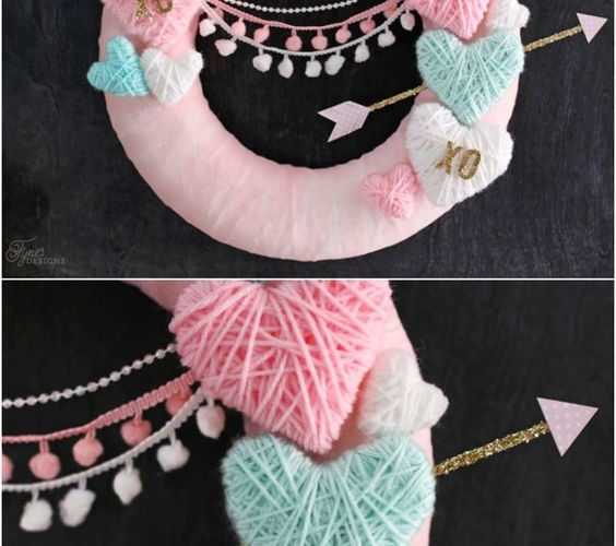 Craft Valentines Day Wrapped Yarn