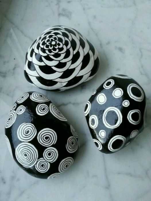 Painted Rock Ideas Easy Black And White