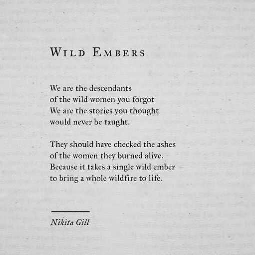 Poetic Quote Wild Embers