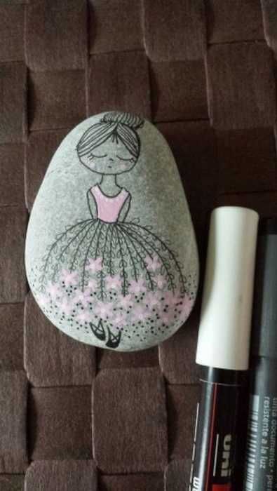 Painted Rock Design Easy Ballerina
