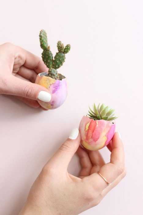 Simple Diy Easter Decorations Easter Egg Cactus Holder