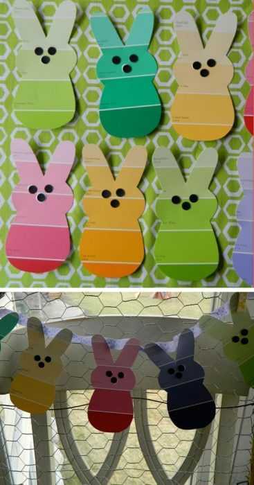 Clever Diy Easter Decorations Paint Chip Bunnies