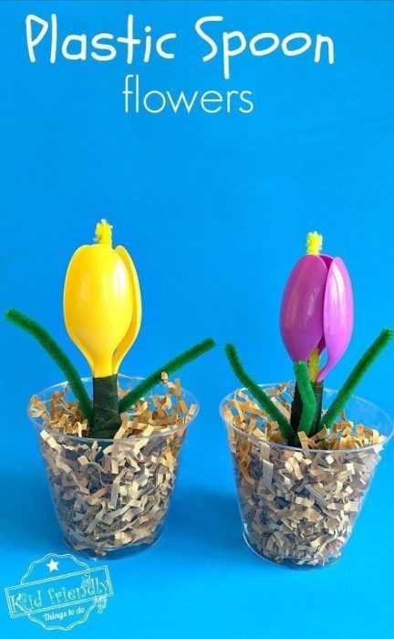 Easy Diy Easter Decorations Plastic Spoon Flowers