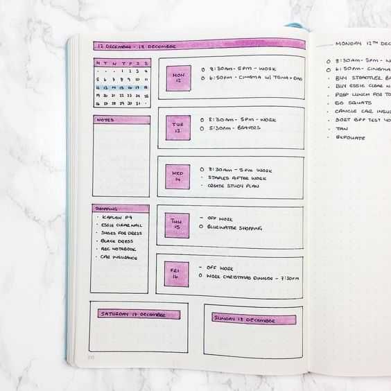 Weekly Bullet Journal Ideas