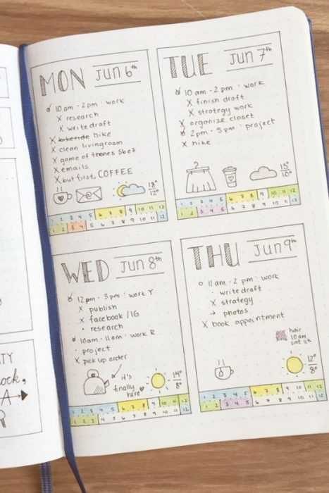 19 Beautiful Bullet Journal Weekly Layout Ideas