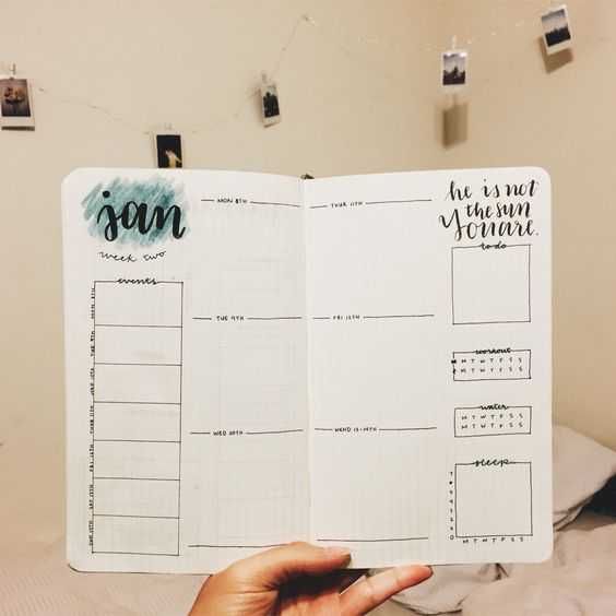 Organized Bullet Journal Weekly Layout Ideas