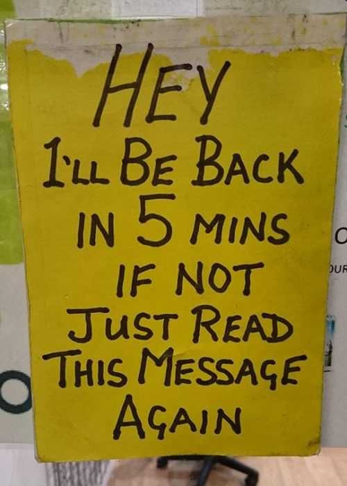 Funny Signs Back In 5