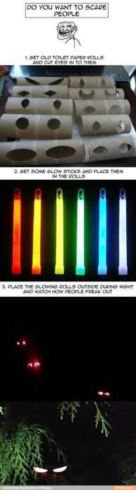 Funny April Fools Pranks Toilet Roll Glow Sticks