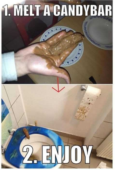 Hilarious April Fools Pranks Melted Candy Turd