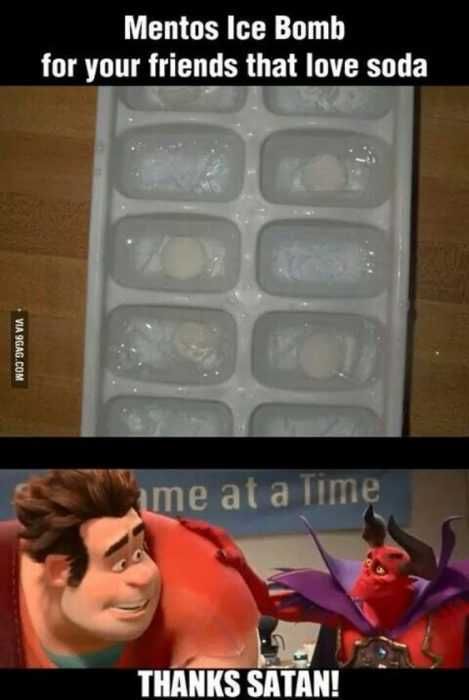 Funny April Fools Pranks Ideas Mentos In Ice Cube And In Coke