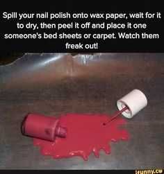 Funny April Fools Pranks Fake Nail Polish Spill