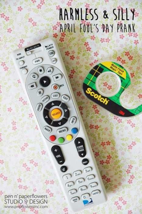 Funny April Fools Jokes Tape On Tv Remote Transmitter