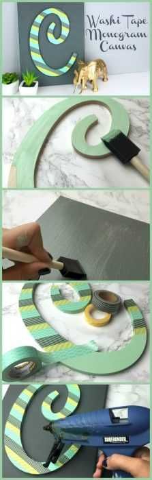 Washi Tape Monogram Diy