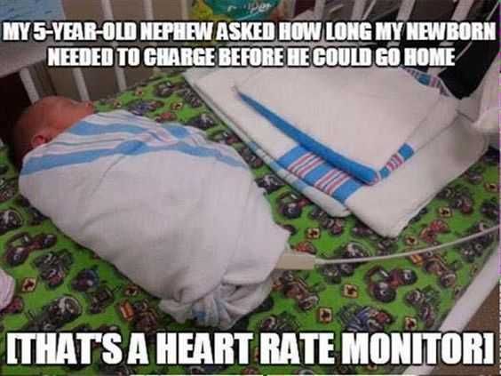 Funny Kid Pictures Charging Baby