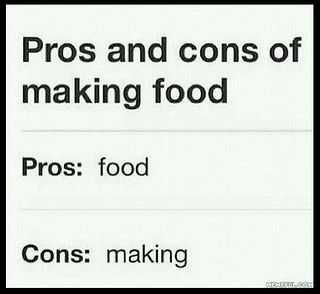 Funny Food Quotes Pros And Cons
