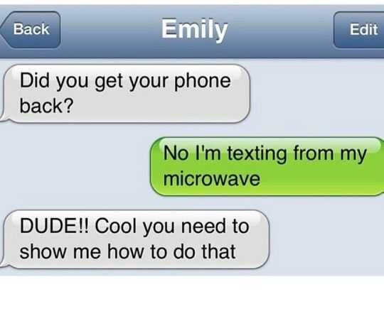 Hilarious Funny Pictures Texting From Microwave!