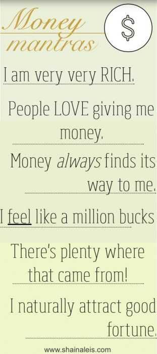 Positive Money Affirmations Money Mantras
