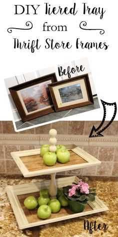 Upcycling Projects Picture Frame Tiered Tray