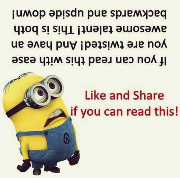 Minion Backwards Upside