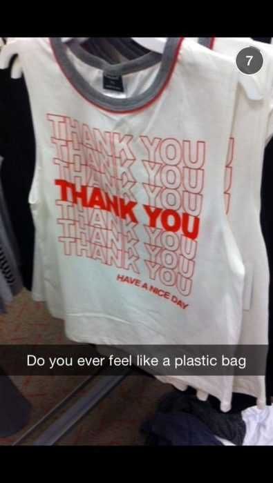 Hilarious Funny Snapchat Plastic Bag