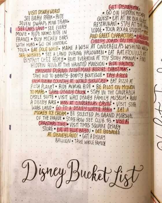 Diy Disney Bucket List