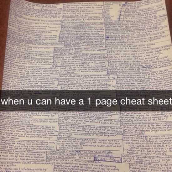 Funny 1 Page Cheat