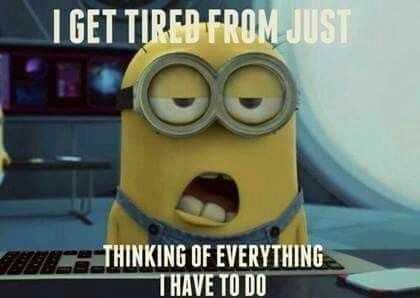 Minion Tired Thinking