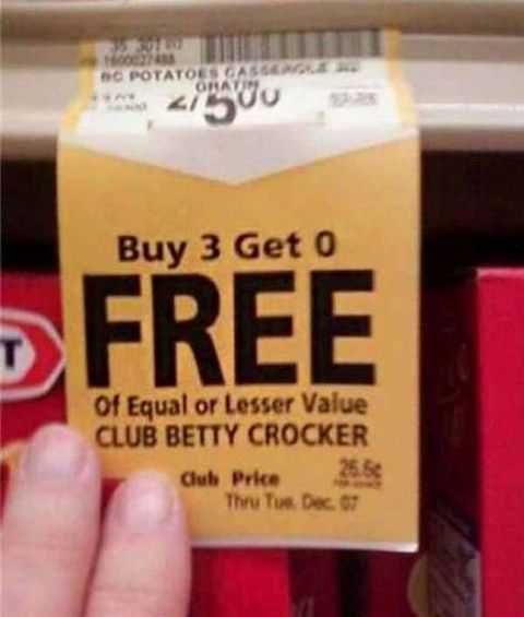 Funny Buy 3 Free Zero