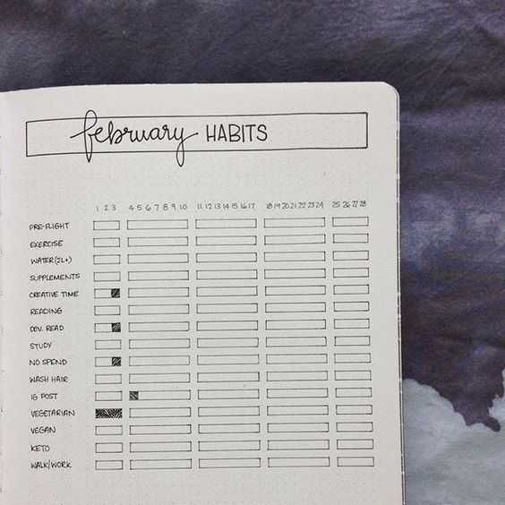 Bujo Page Ideas For Habit Tracking