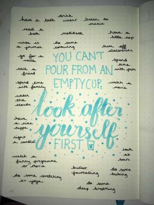 Bullet Self Care List