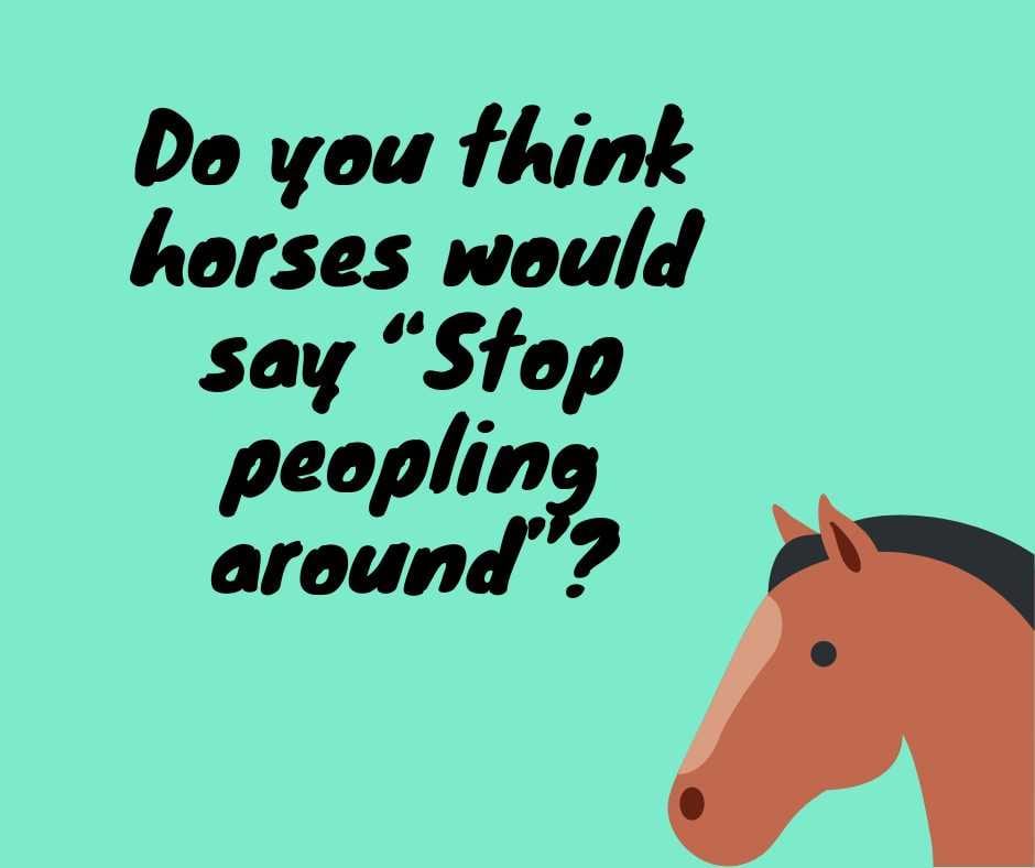 Do You Think Horses Would Say “Stop Peopling Around”
