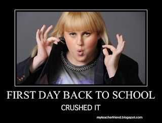 Meme Labeled First Day Back To School... Crushed It.