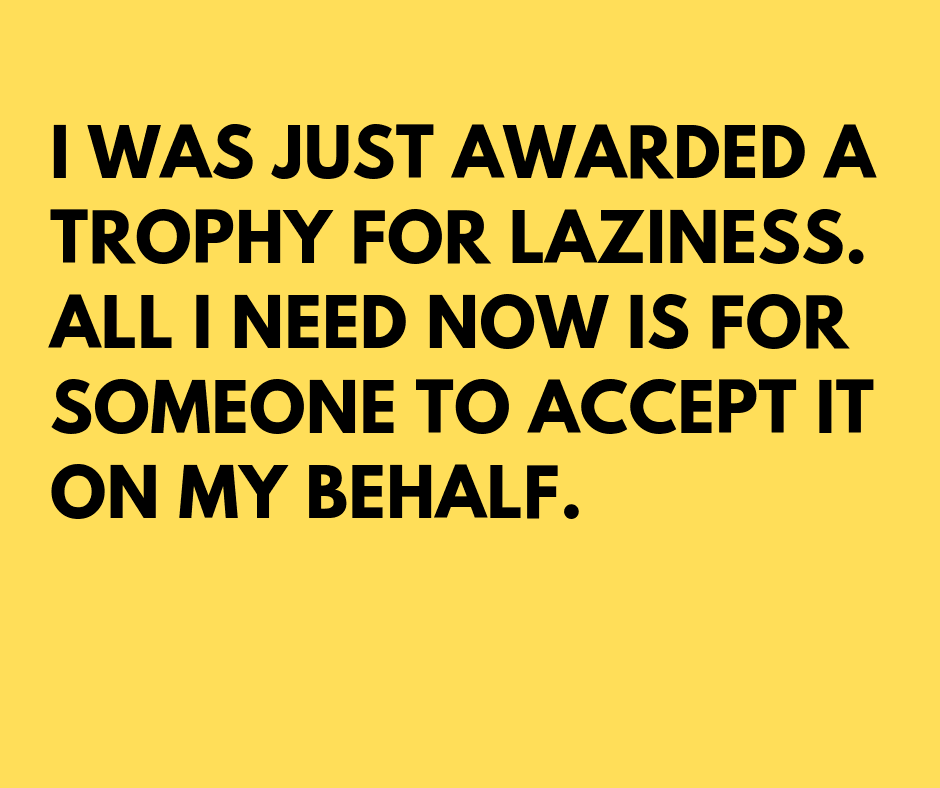 Funny Lazy Trophy