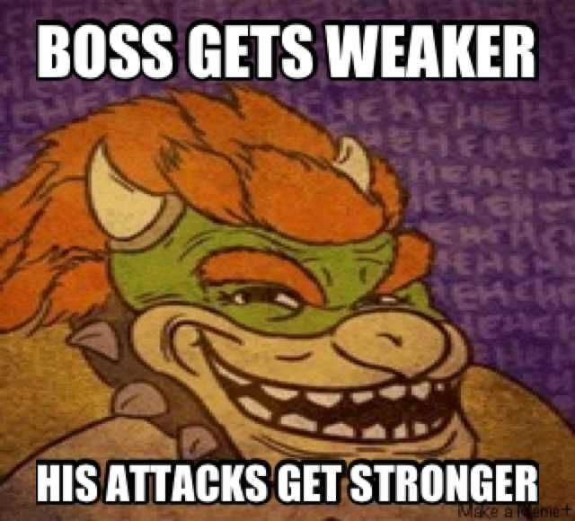 Funny Boss Gets Weaker