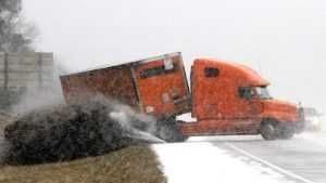 Semi Truck Powersliding On Freeway Semi Truck Doing A Powerslide