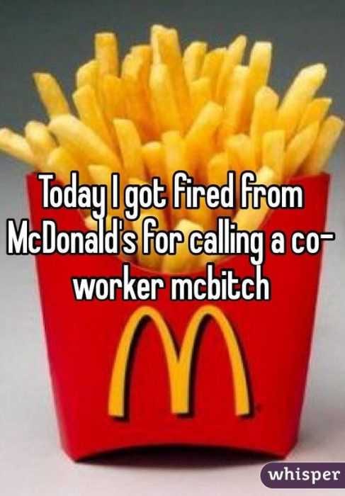 Whisper Fired Mcdonalds