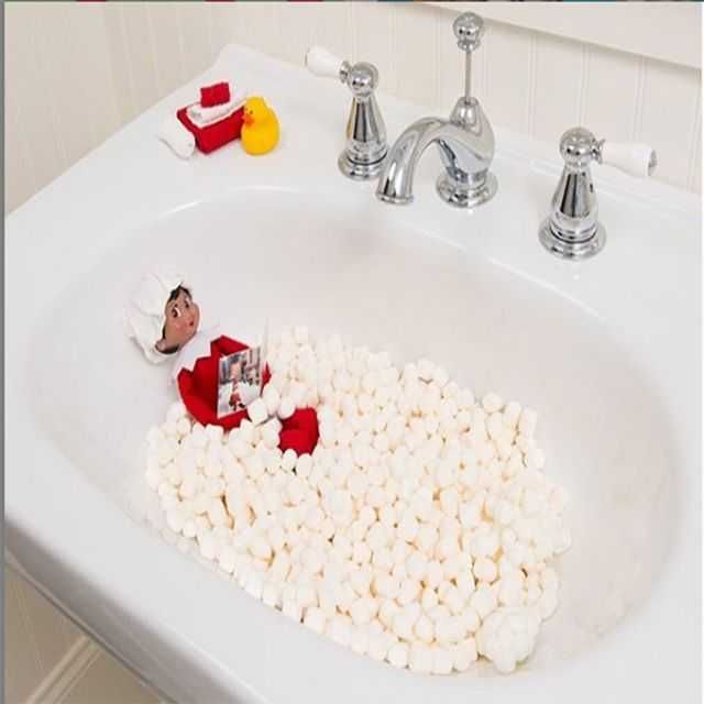 Funny-Elf-Bath Clever Elf On The Shelf Bubble Bath Marshmallows
