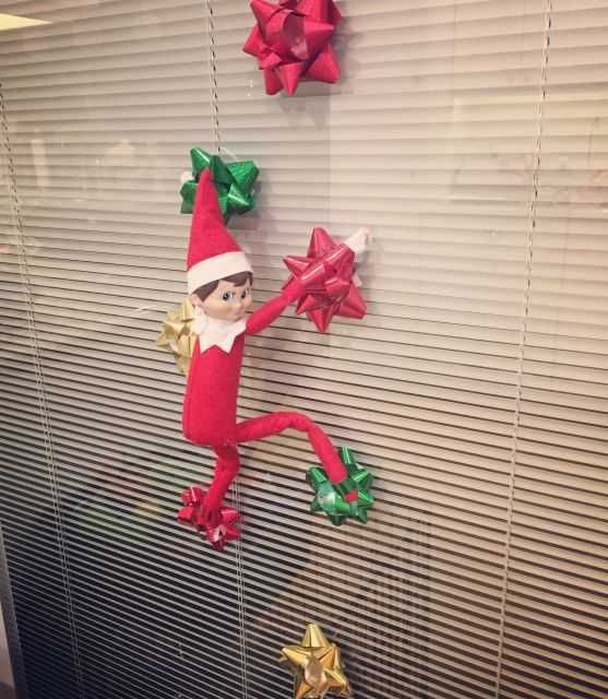 Funny-Elf-Bows Clever Elf On The Shelf Ideas Climbing Bows