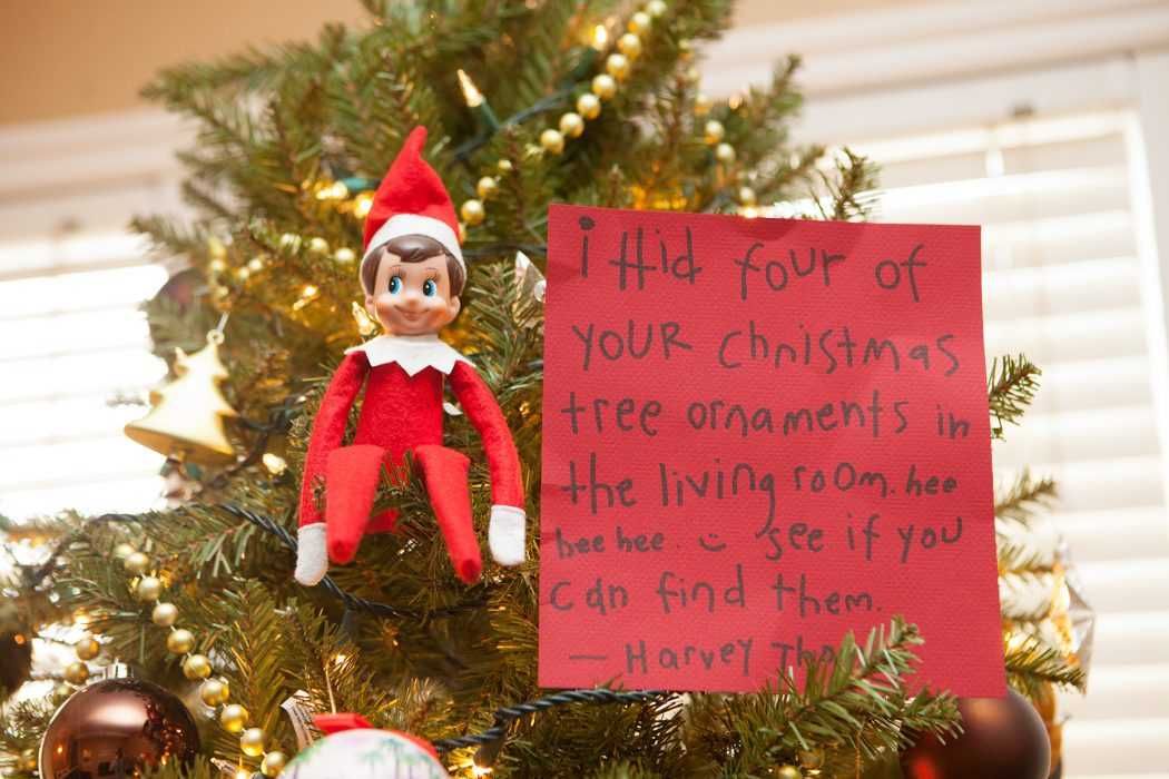 Funny-Elf-Hid Clever Elf On The Shelf Ideas Stolen Ornaments